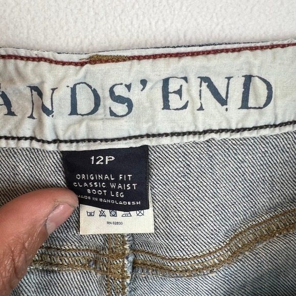 Lands End Bootcut Jeans Womens 12P Classic Waist Original Fit Denim Blue petite - Picture 3 of 11